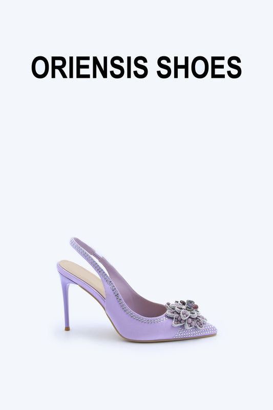 Purple Sparkle Flower Heel