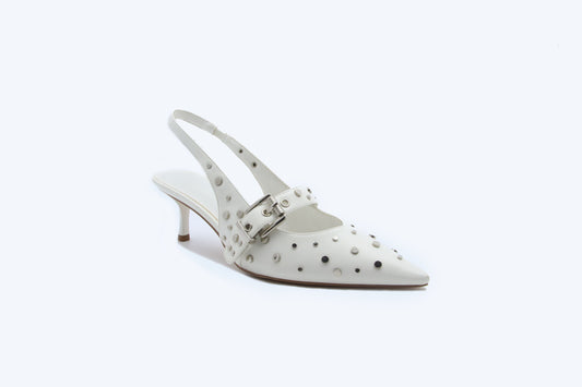 White Studded Allure Heels