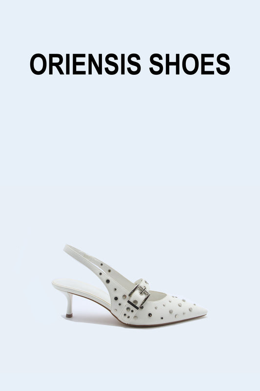 White Studded Allure Heels