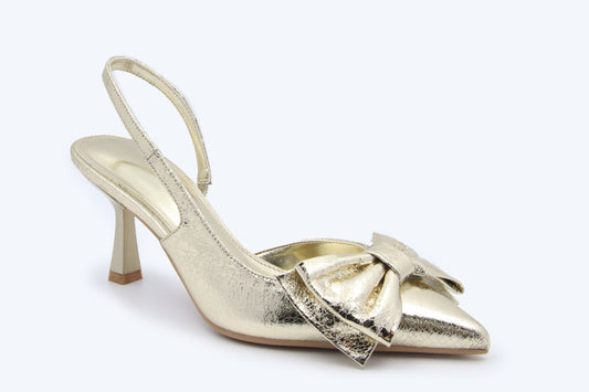 Gold Luxe Bowlet Heels