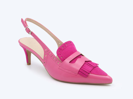 Pink Vintage Fringe Heels