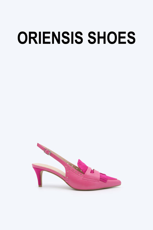 Pink Vintage Fringe Heels
