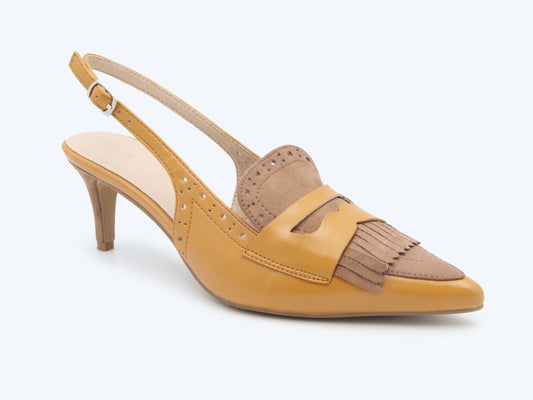 Gold Vintage Fringe Heels