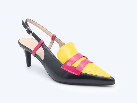 Black Chic Tri-Tone Heels