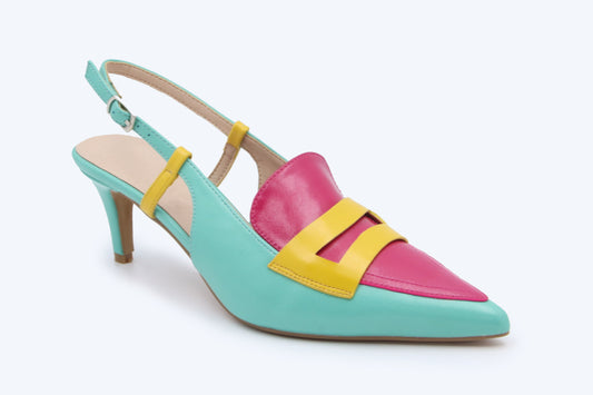 Green Chic Tri-Tone Heels