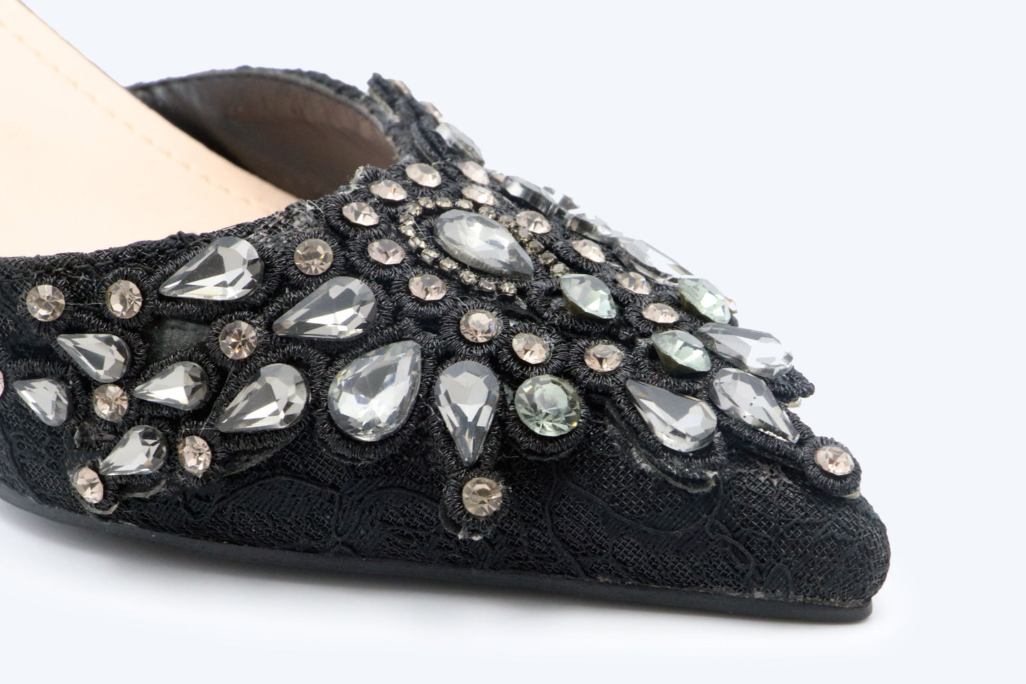 Black Glamorous Mule Heels