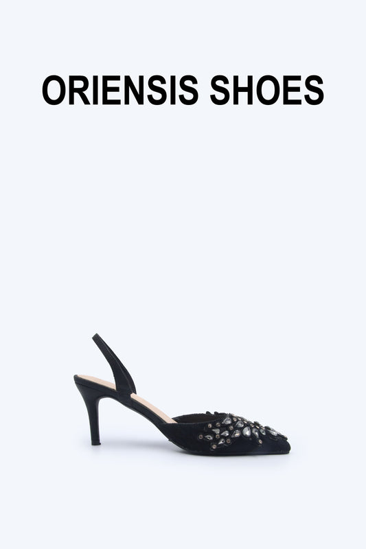 Black Glamorous Mule Heels