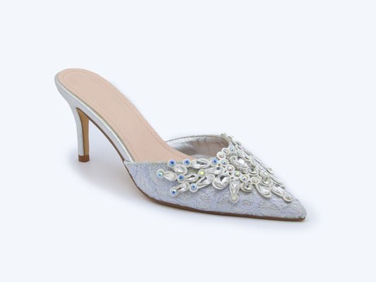 Silver Rhinestone Heels