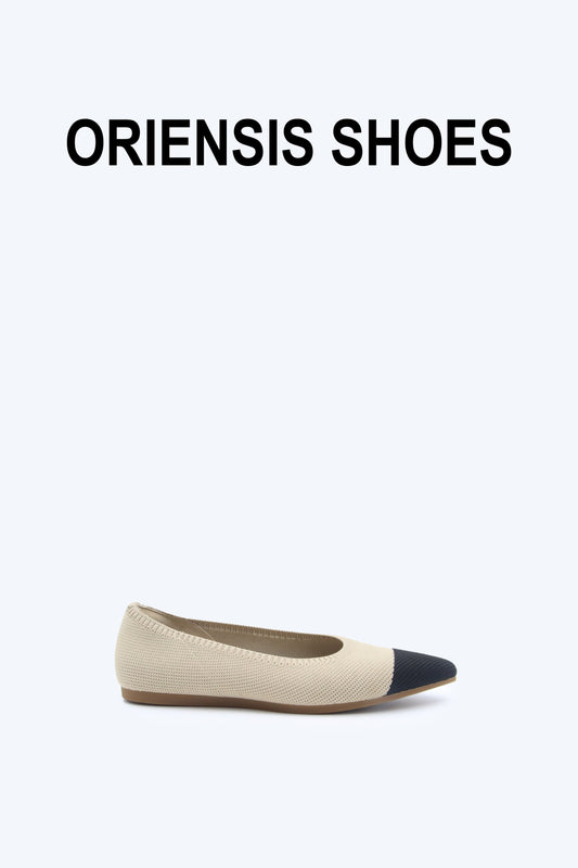 Cream Knit Comfort Flat