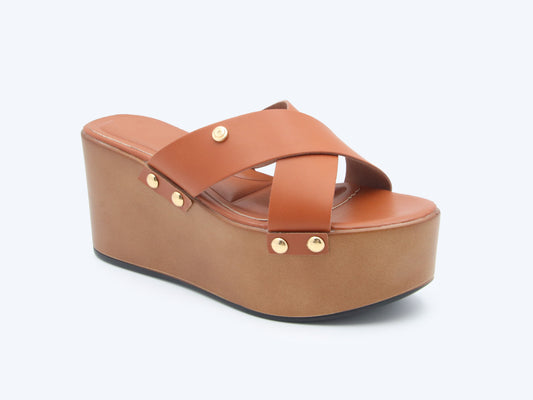 Caramel WoodenRivets Sandals