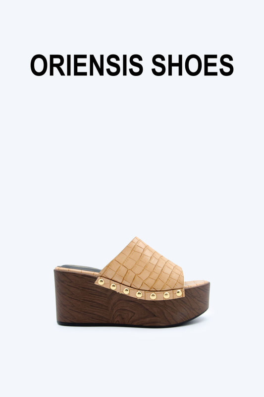 Nude CrocGlam Sandals