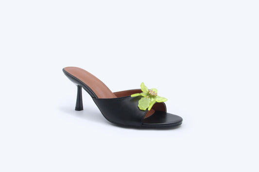 Black Petal Gem Heel