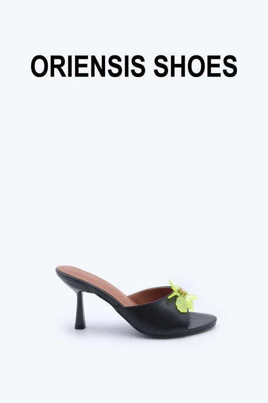 Black Petal Gem Heel