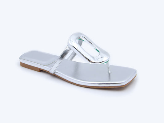 Silver Metallic Glide Flat