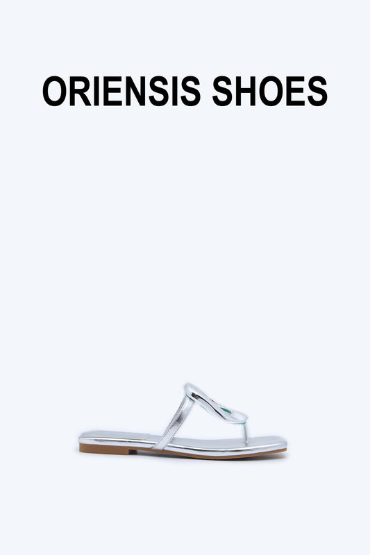 Silver Metallic Glide Flat