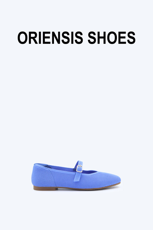 Blue Knit Charm Flat