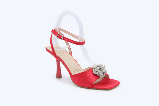 Red Satin Spark Heels