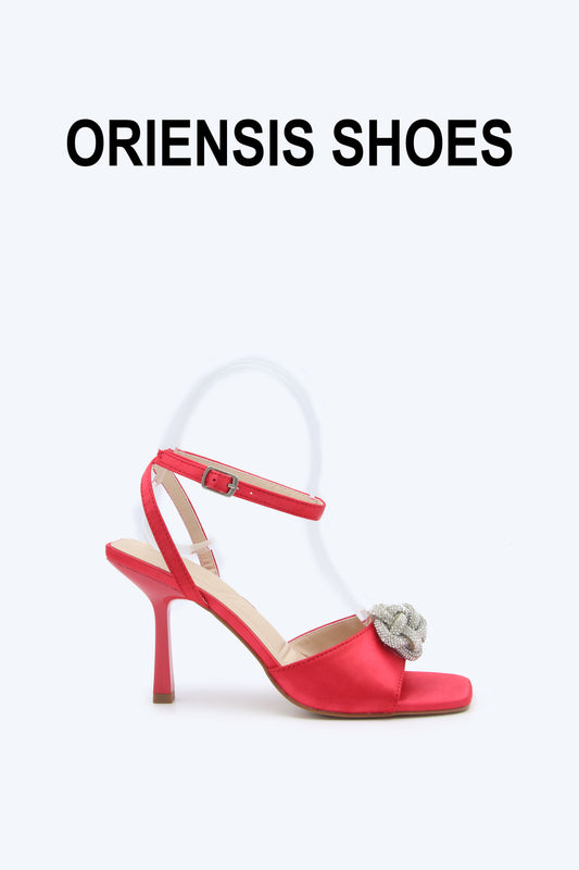 Red Satin Spark Heels