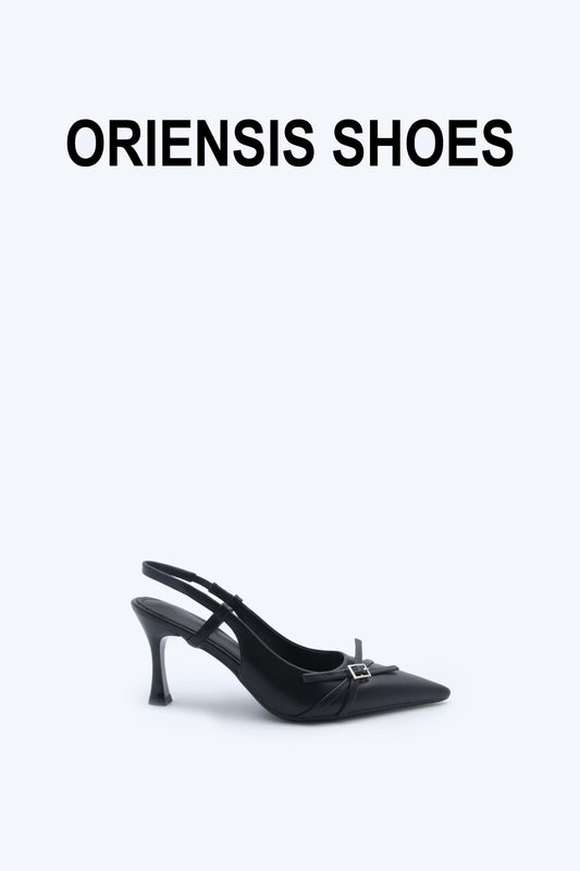 Black Bow Slingback Heels