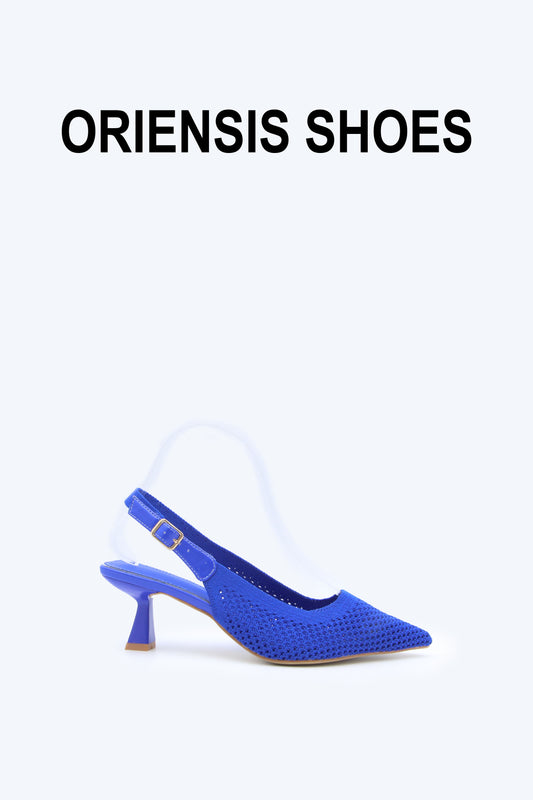 Blue Weave Pump Heels