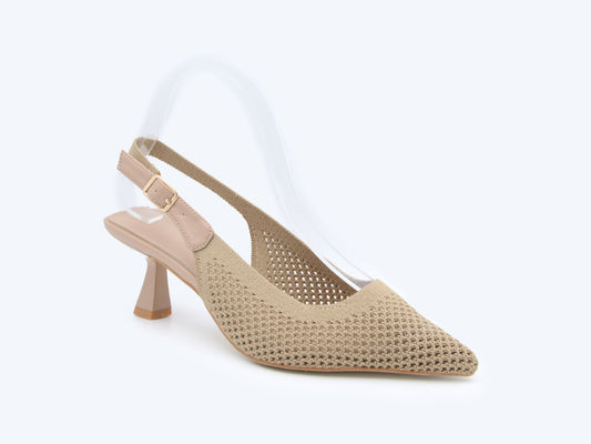 Nude Weave Pump Heels