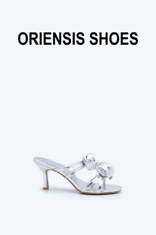 Silver Rose Mule Sandles