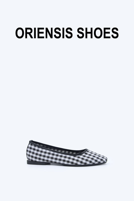Black Checkers Charm Flat