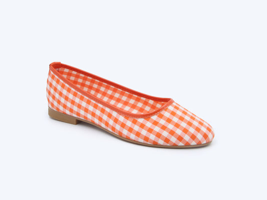Red Checkers Charm Flats