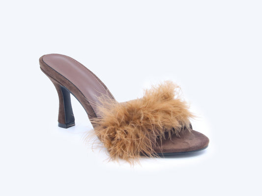 Brown Feather Gleam Sandals