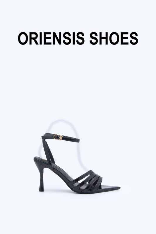 Black Stella Strap Heels