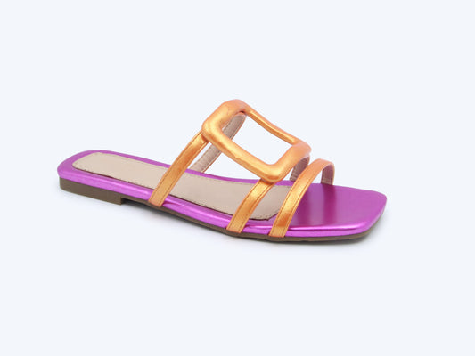 Orange Loop Slide Flats