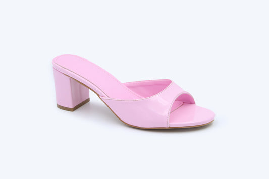 Pink Shine Mule sandals