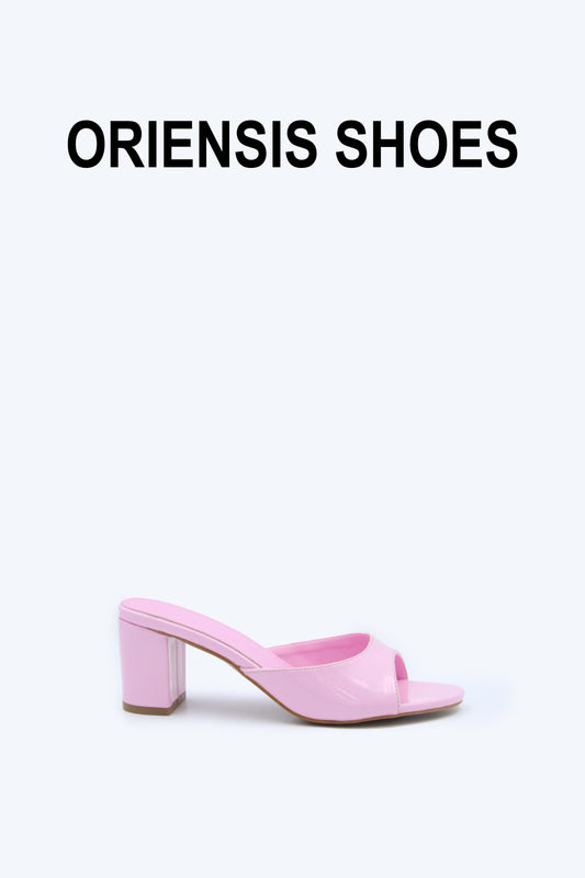 Pink Shine Mule sandals