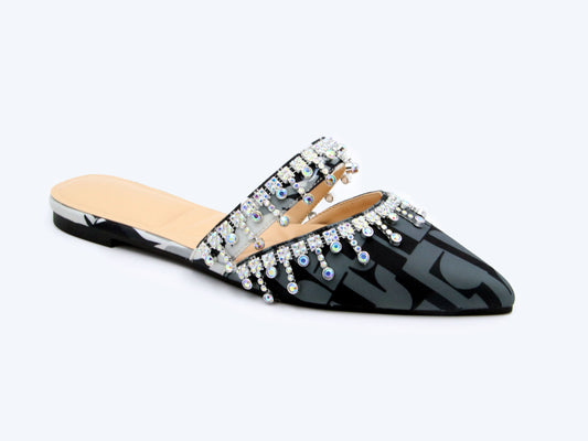 Black Sparkle Print Flat