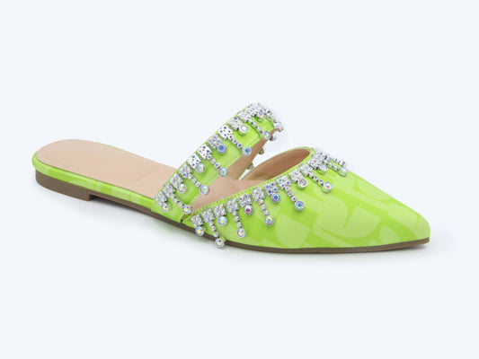 Green Sparkle Print Flat