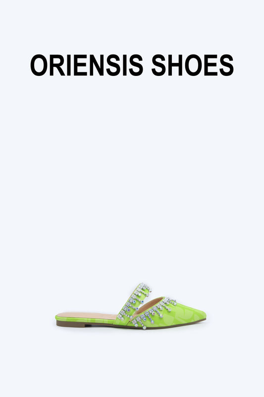 Green Sparkle Print Flat