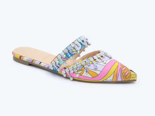 Blue Jewel Print Flat