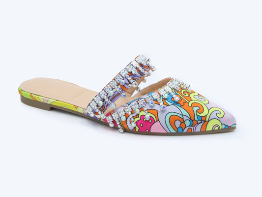 Rainbow Bedazzled Stripe Flat