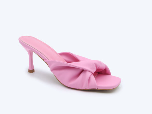 Pink Pleat Gleam Sandal