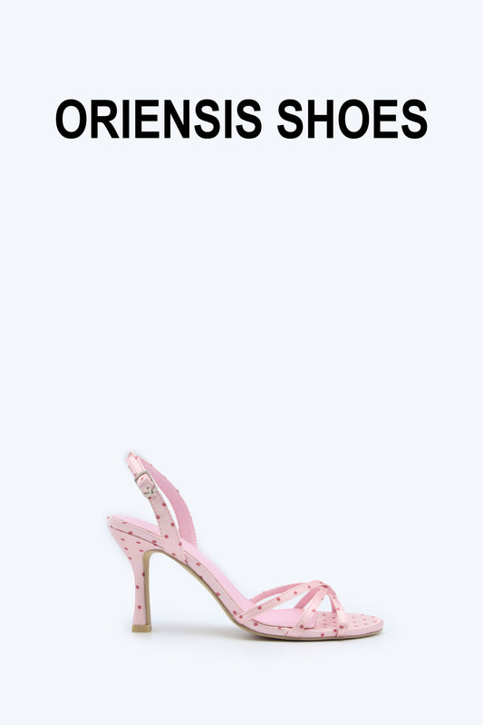 Pink Polka Strap Heel