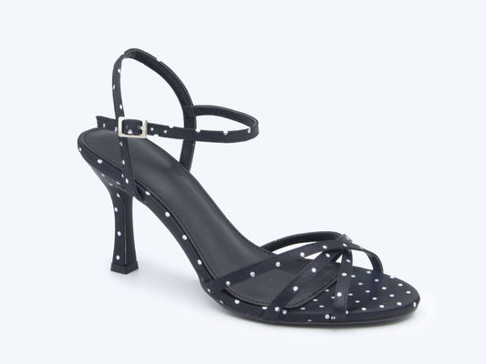 Black Polka Strap Heel