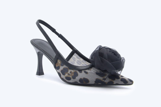 Zebra Mesh Rose Heels