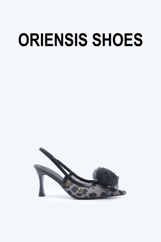 Zebra Mesh Rose Heels