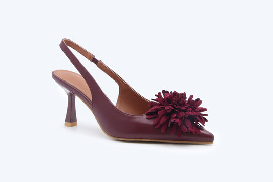 Maroon Romantic Blossom Heel
