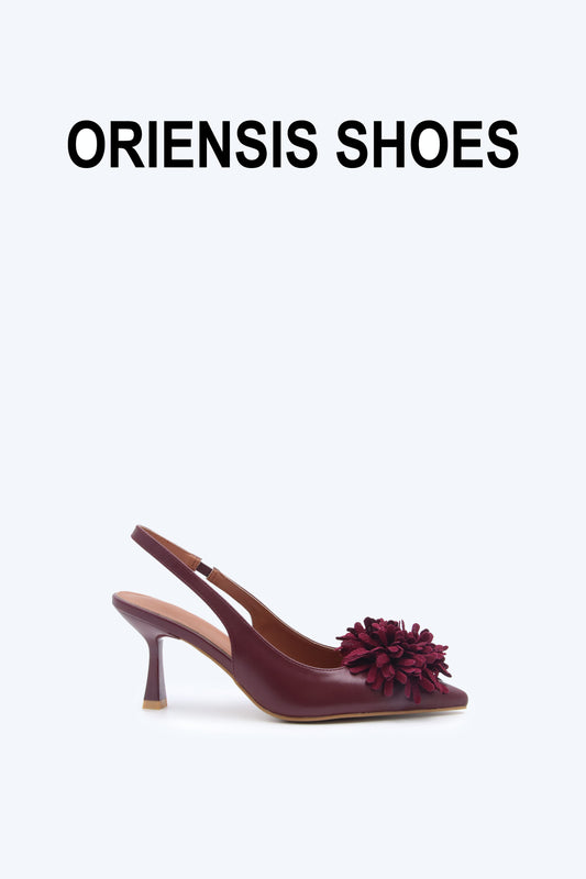 Maroon Romantic Blossom Heel