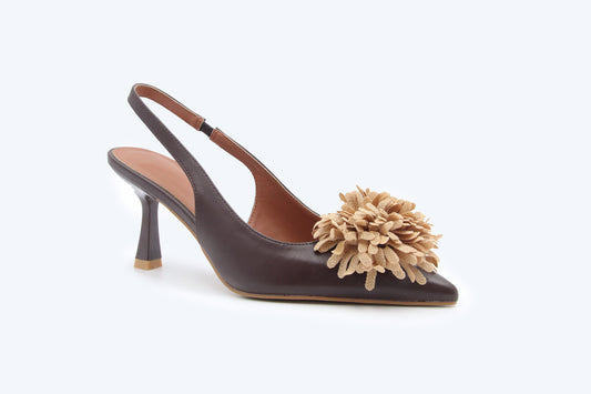Brown Romantic Blossom Heel