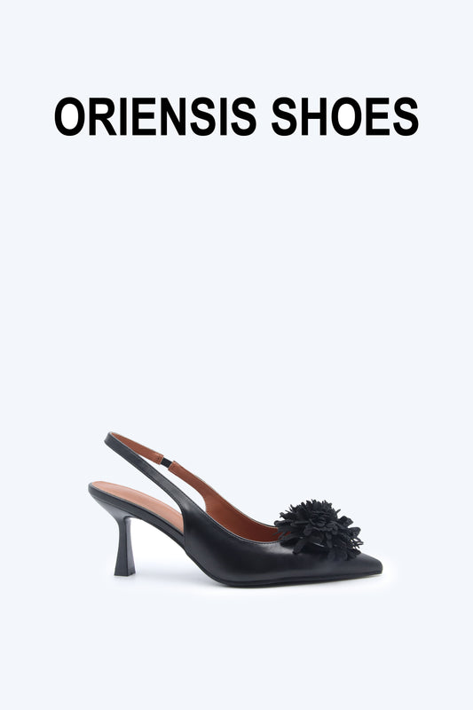 Black Romantic Blossom Heel