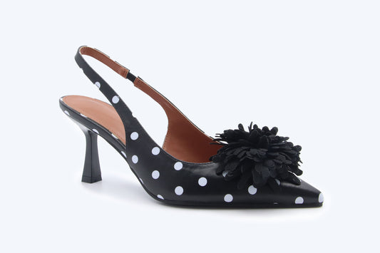 Black dote Romantic Blossom Heel