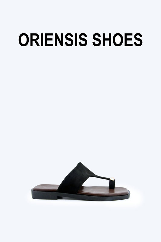Black Toe Ring Flat