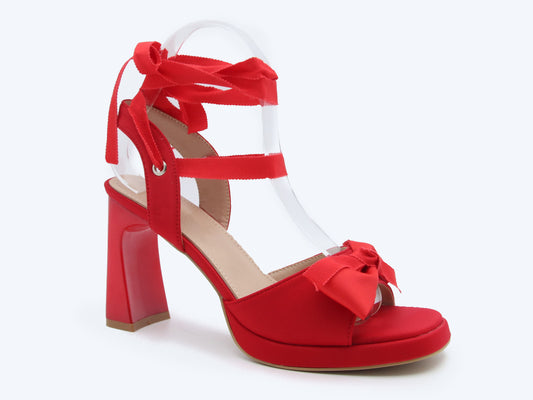 Red Ribbon Wrap Heels
